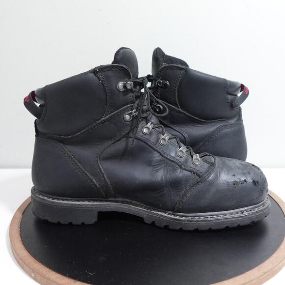 Red Wing Boots Mens Size 11.5 Black‎ Leather Work Steel Toe Vibram Sole EH ASTM - Picture 7 of 10